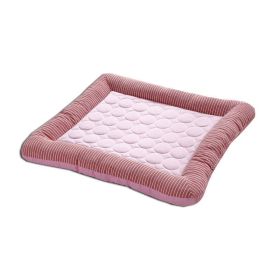 Pet Cooling Pad Bed For Dogs Cats Puppy Kitten Cool Mat Pet Blanket Ice Silk Material Soft For Summer Sleeping  Blue Breathable (Option: Red-M)