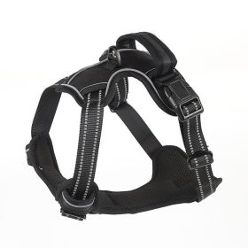 Dog Harness No Pull Breathable Reflective Pet Harness Vest (Option: Black-L)
