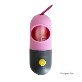Led Light Pet Waste Bag Dispenser For Dogs Cats Dog Poop Scooper Bags Waste Bags Holder Dispensers Pet Clean Accessories (Option: Pink Gray-Including Garbage Bags)