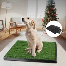 1Pc Dog Potty Training Artificial Grass Pad Pet Cat Toilet Trainer Mat Puppy Loo Tray Turf For Small Medium Dogs Indoor Outdoor Use (Option: Black)